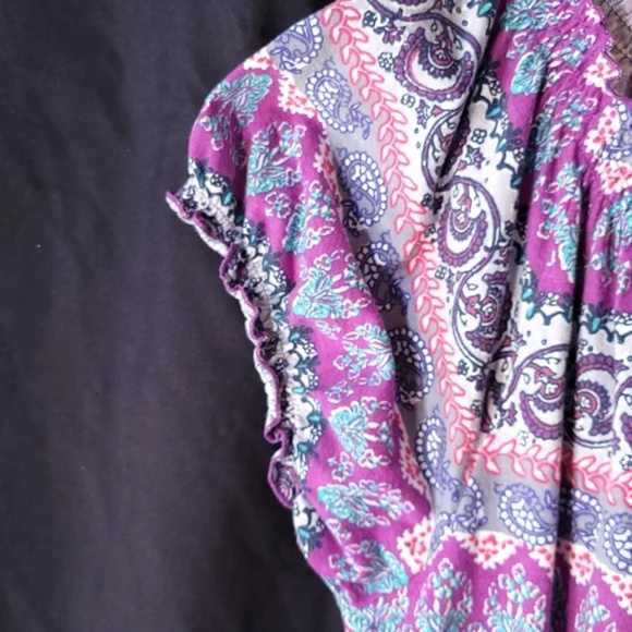 3/$25 Flutter Sleeve Wide Neck Patterned Top - Picture 7 of 9